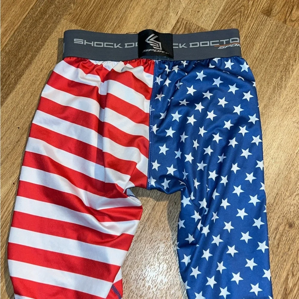 Shock Doctor Men's Patriotic Boxer Briefs - Red, White, and Blue - Picture 2 of 3